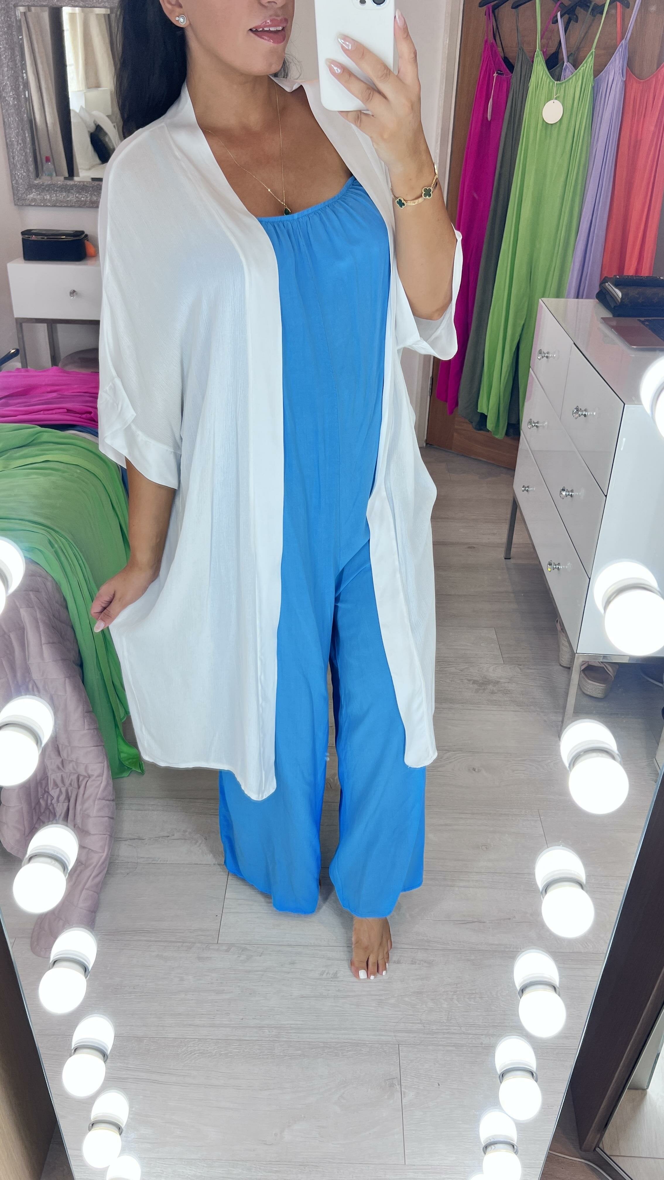 Speare Satin Trim Drape Front Cardigan