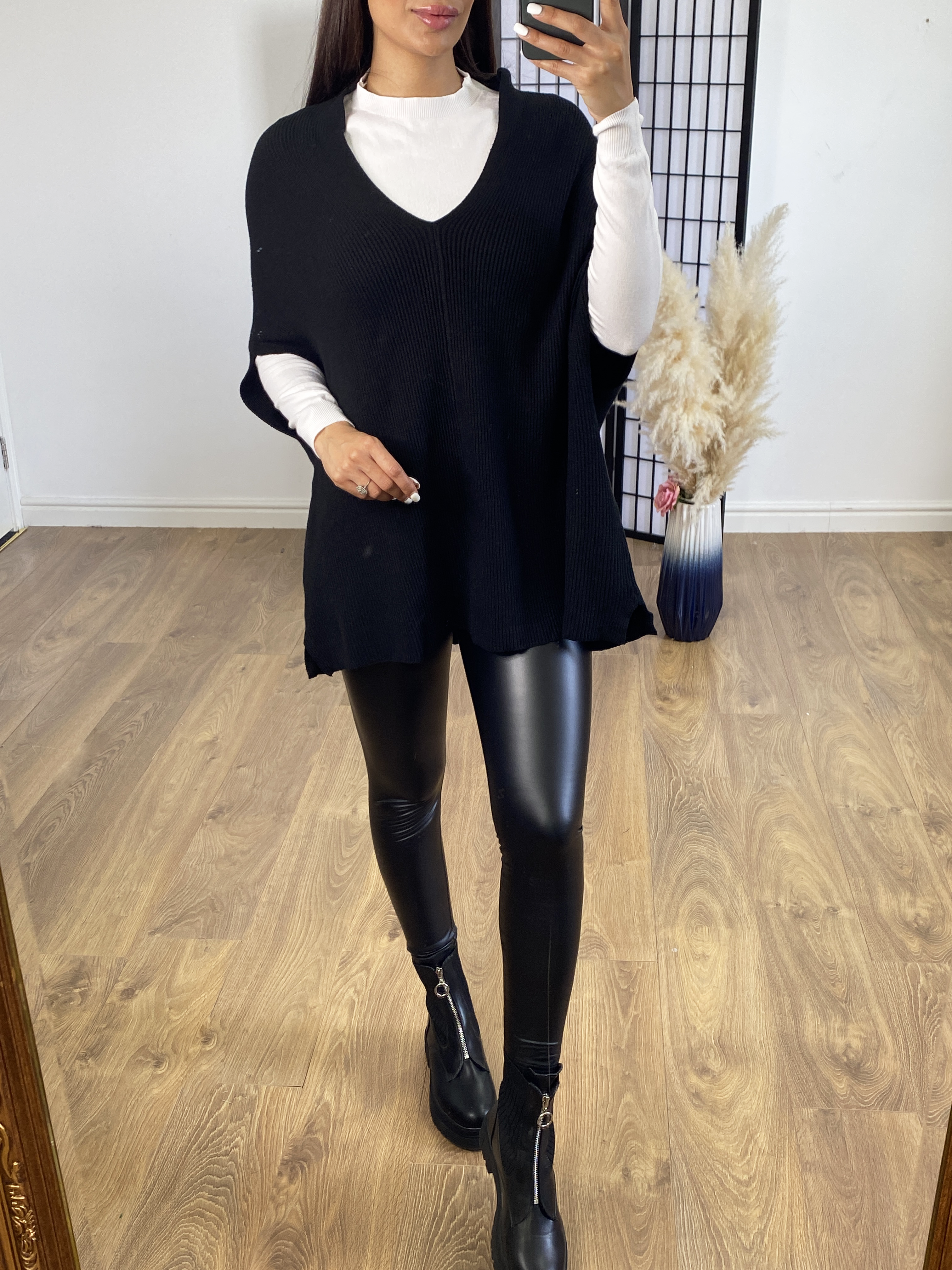 Patrice 2 in 1 V Neck Ribbed Jumper