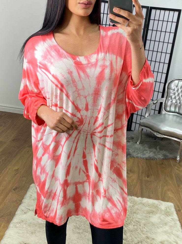 Ferry Tie Dye Oversized Batwing Jersey Top