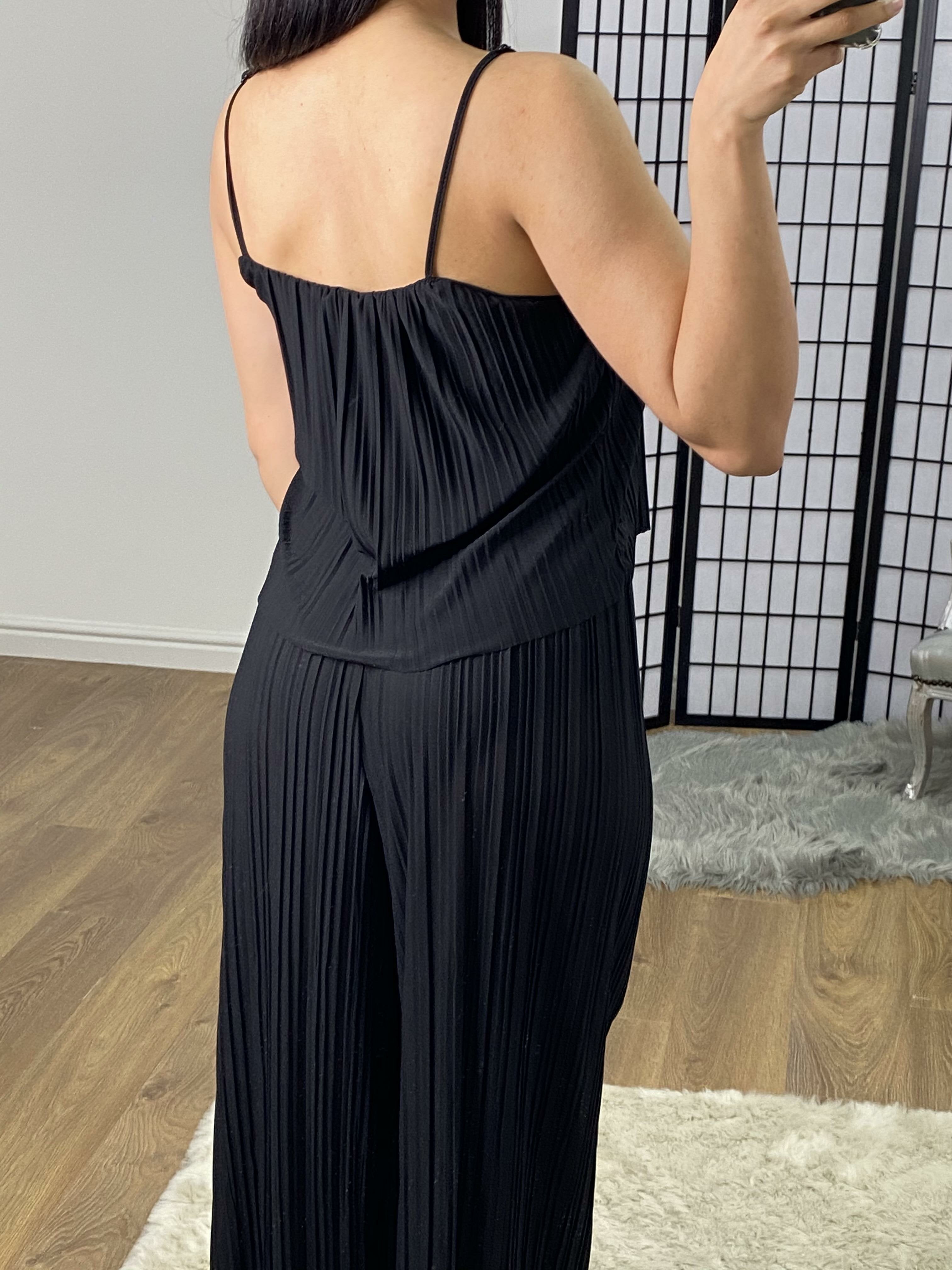 Harmoney Pleat Layer Detailed Wide Leg Jumpsuit