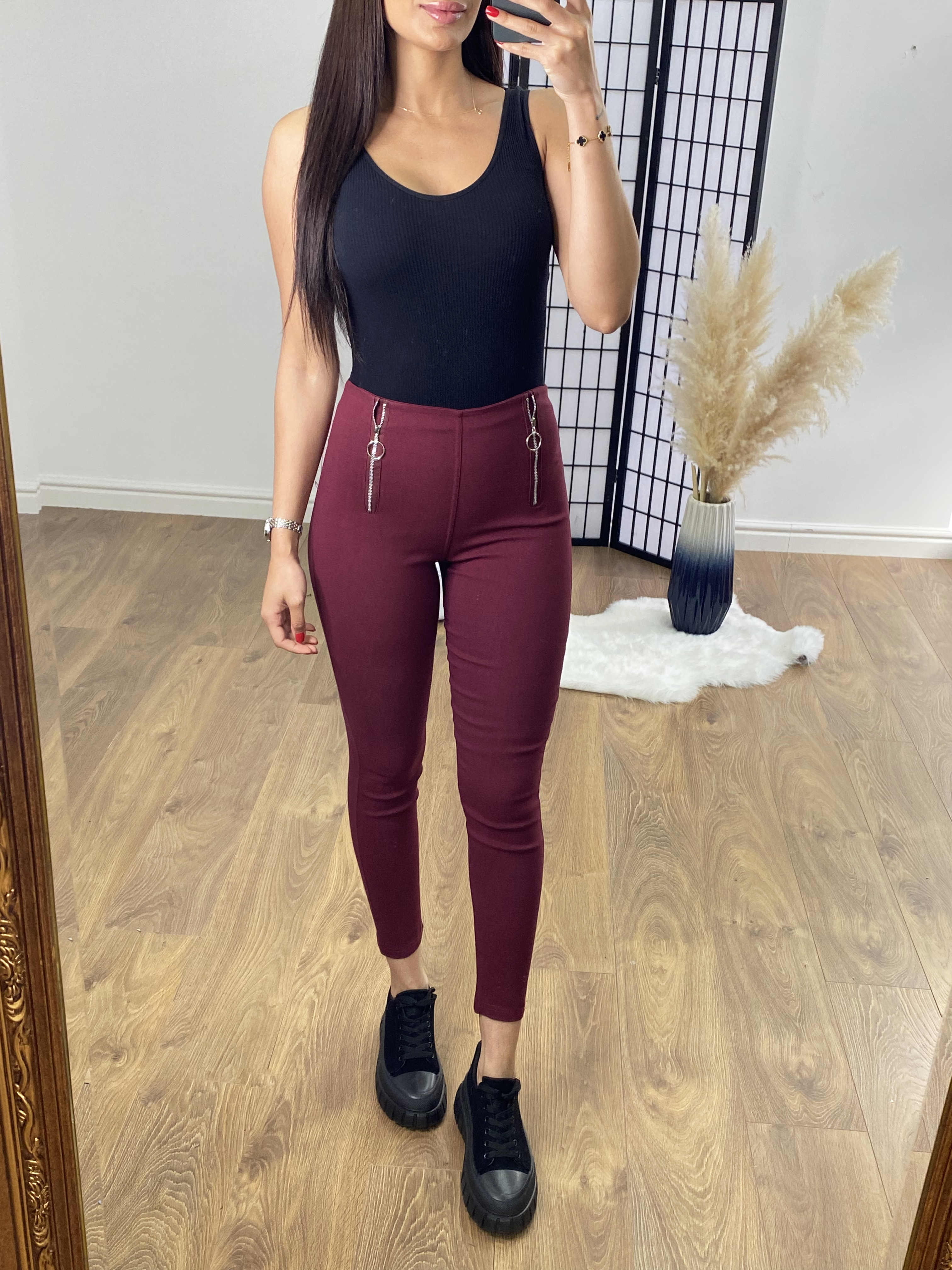 Amazon Ring Zip Front Detail Jeggings