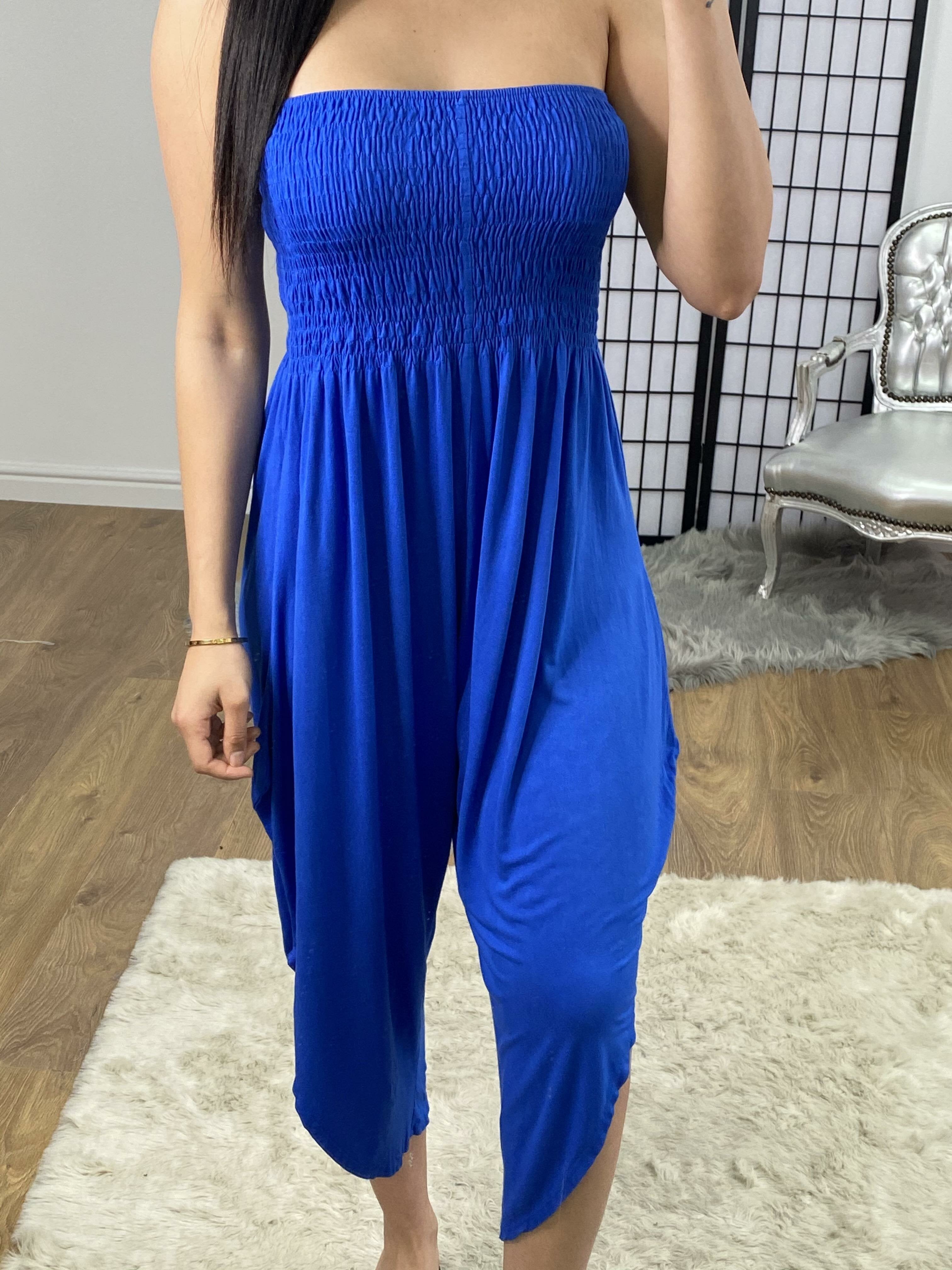 Maxiney Plain Ruched Draped Elasticated Super Soft Jumpsuit