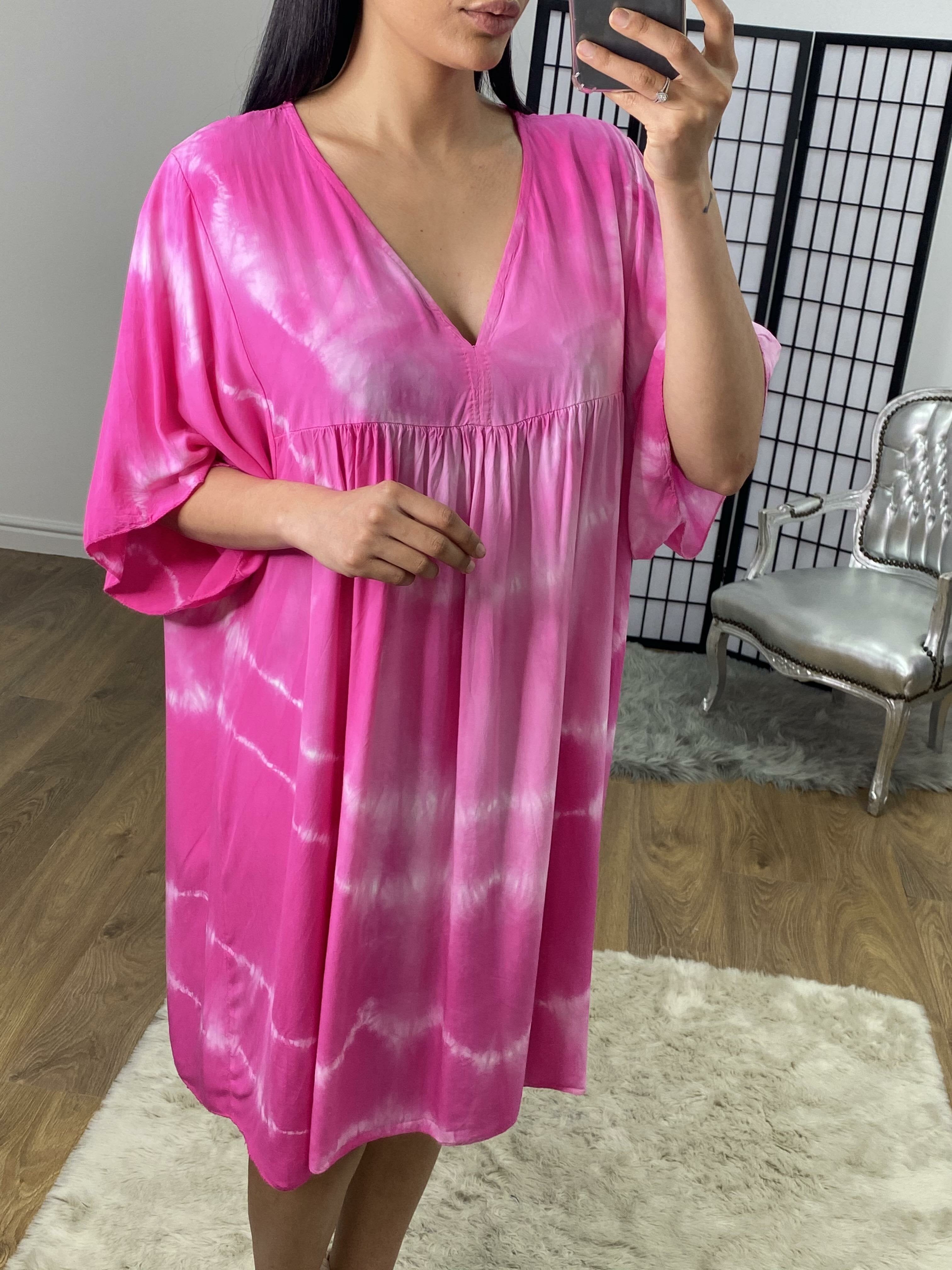 Chasie Tie Dye Floaty Smock Dress