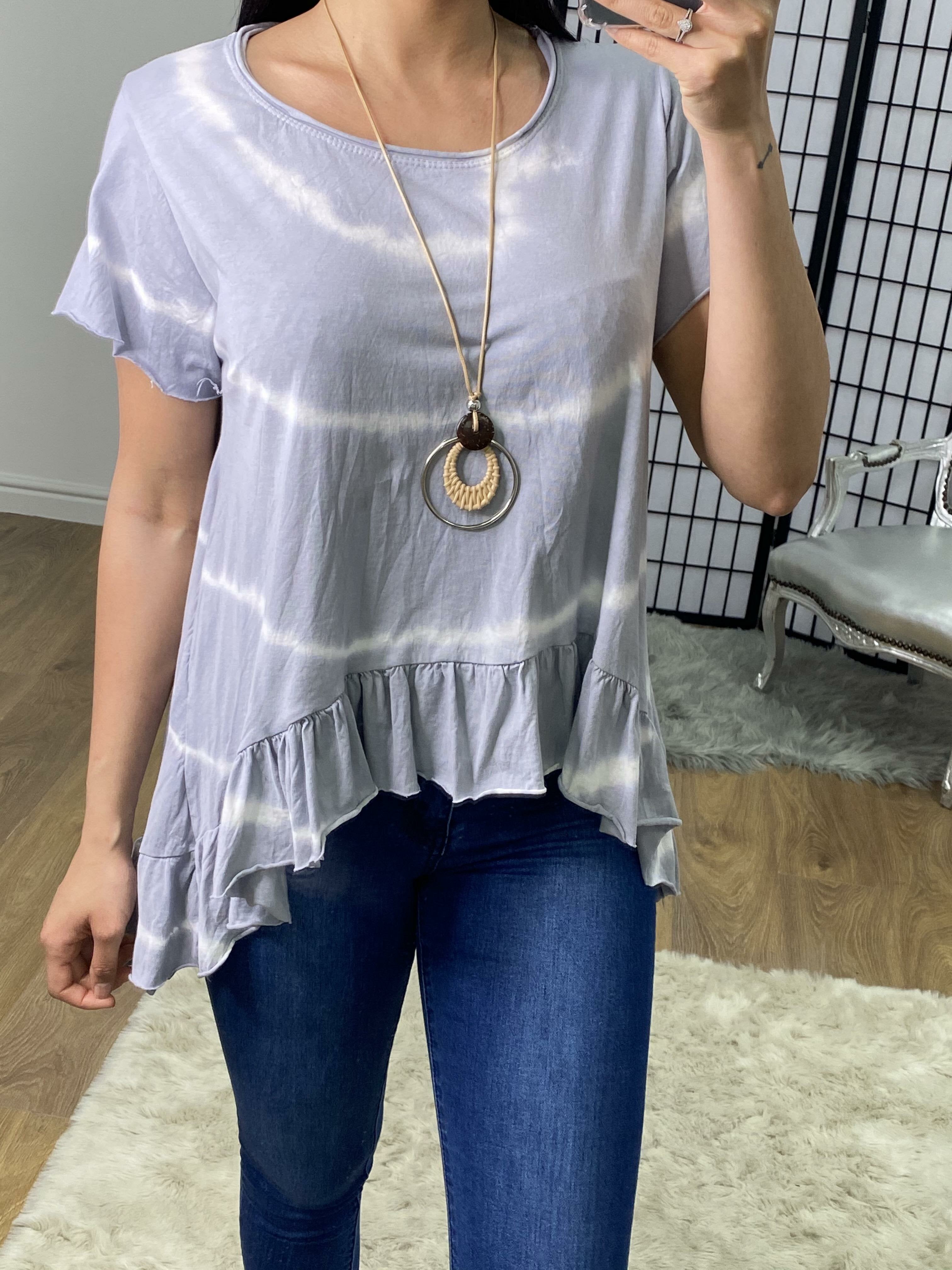 Ambrose Tie Dye Frill Necklace T-shirt