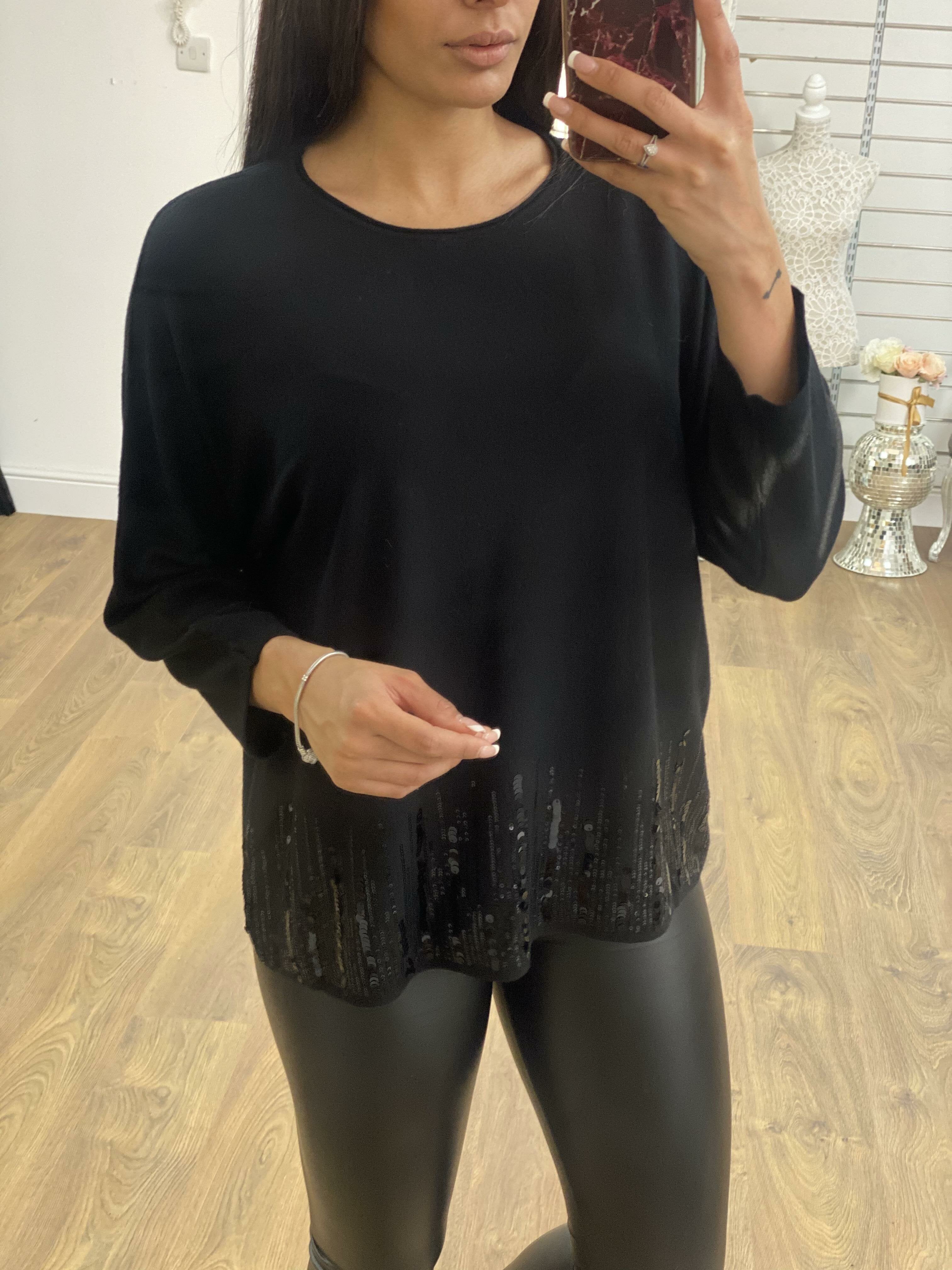 Randy Sequin Detail Knitted Jumper