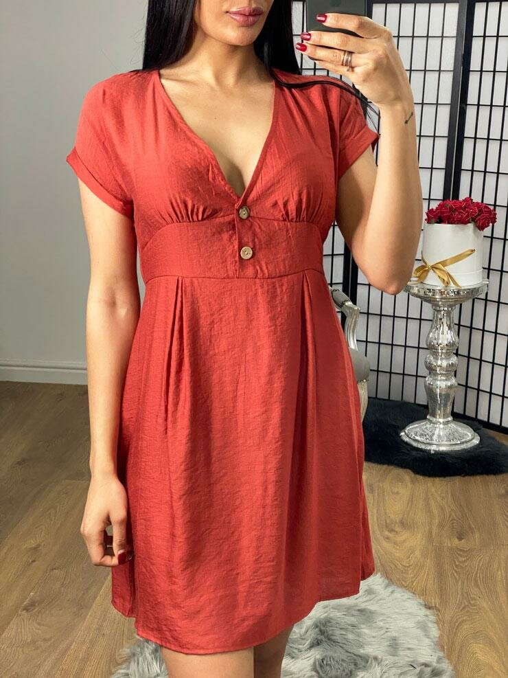 Letitia Button Detailed Floaty Summer Dress