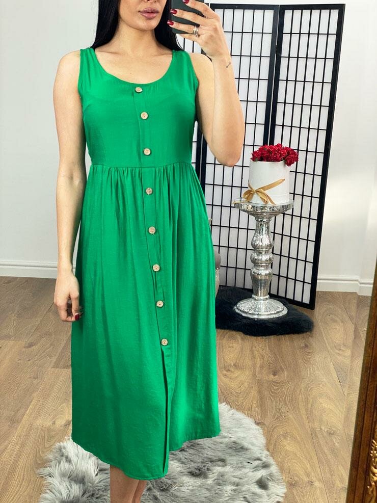 Reign Floaty Button Detailed Midi Dress