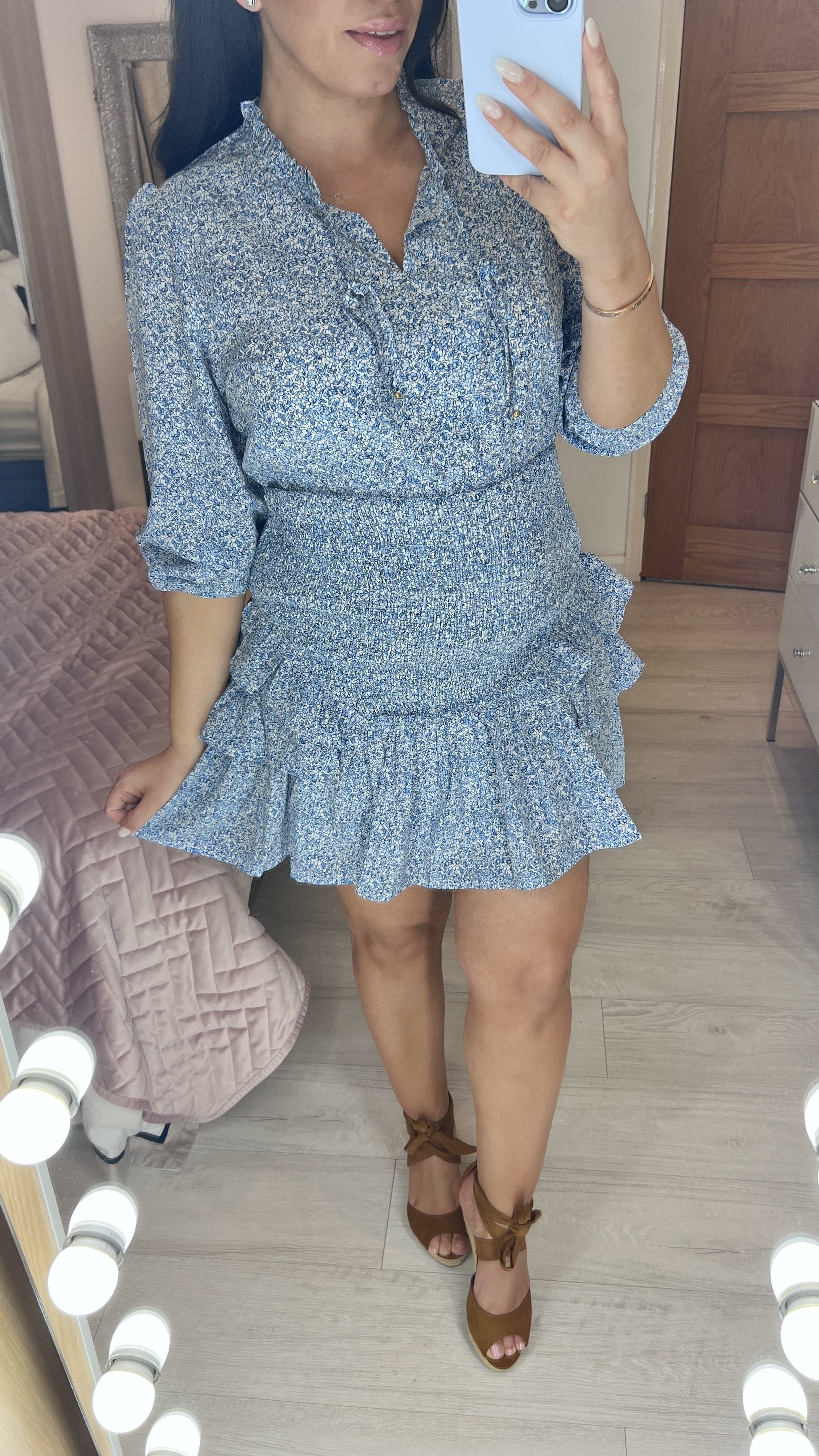 Italy Ditsy Floral Print Elasticated Waist Dress