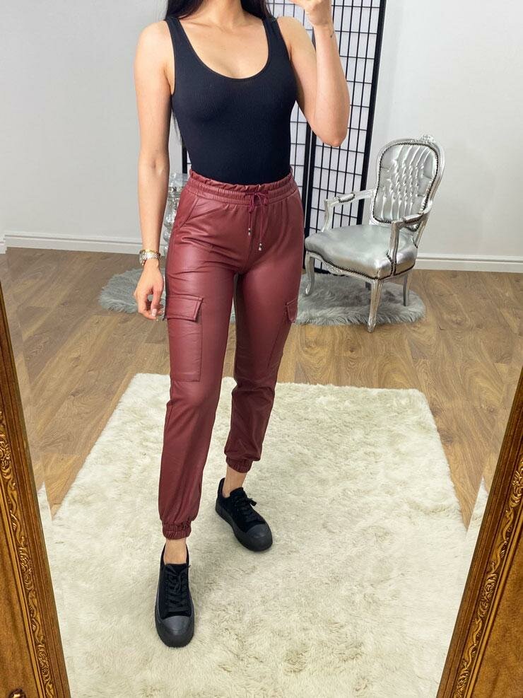 Izabela Leather Look Joggers