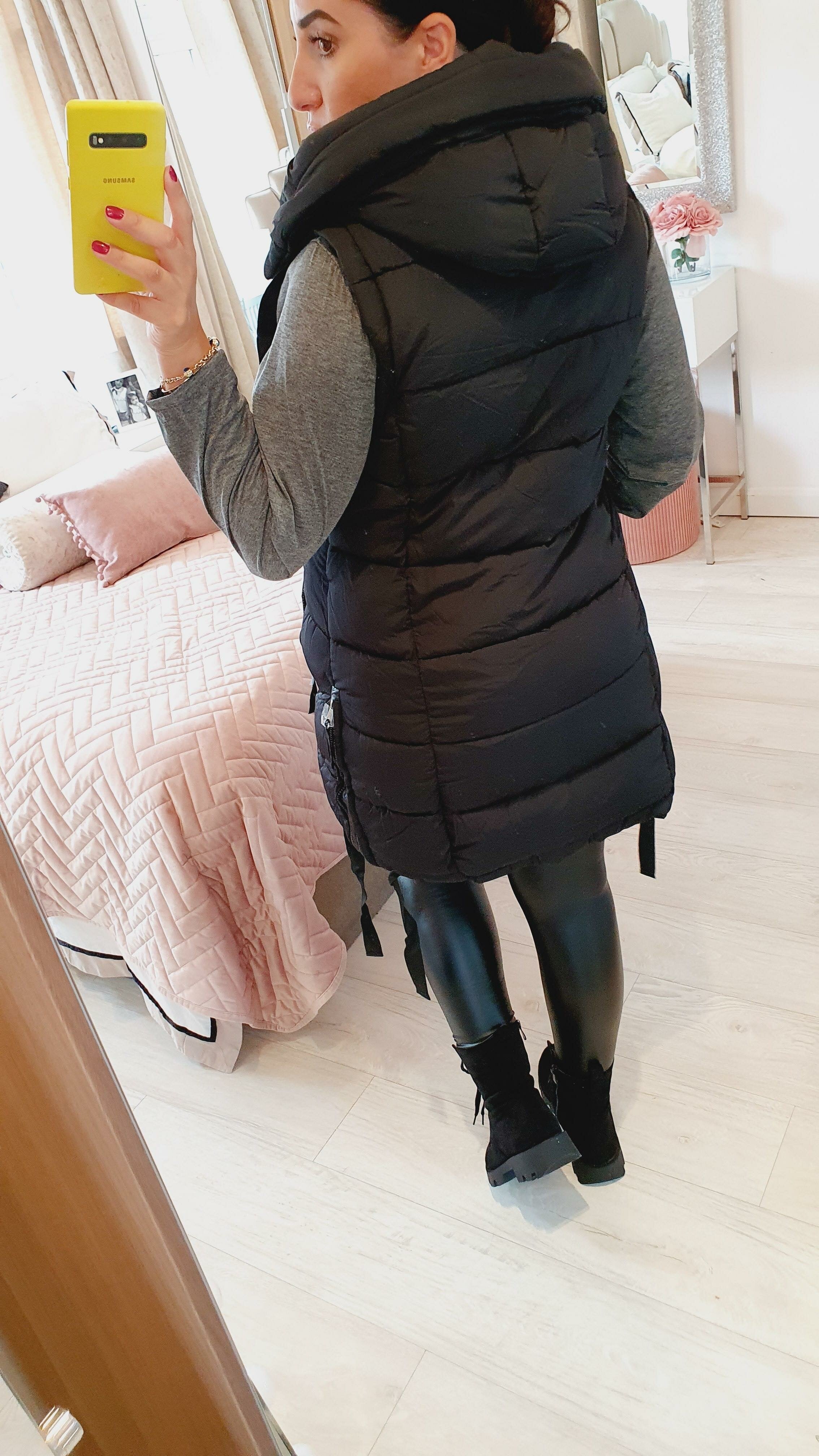 Katlyn Black Oversized Puffer Gilet Coat