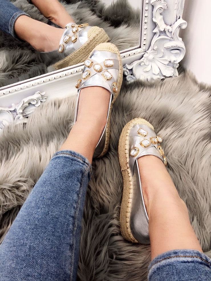 Ketona Metallic Jewel Detailed Espadrilles