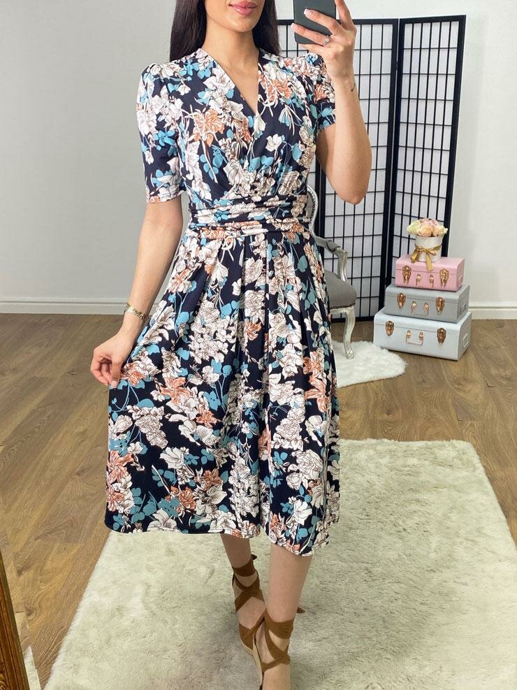 Kibble Navy Floral Print Dress