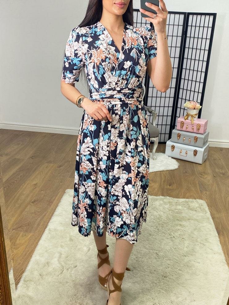 Kibble Navy Floral Print Dress