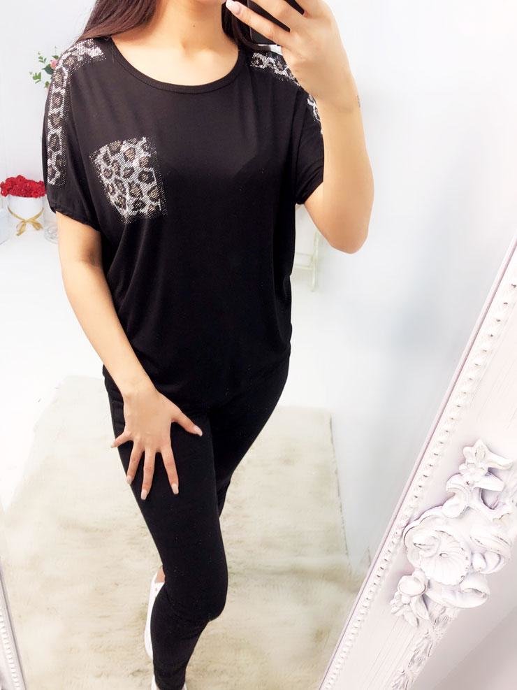 Laura Studded Leopard Print T-shirt