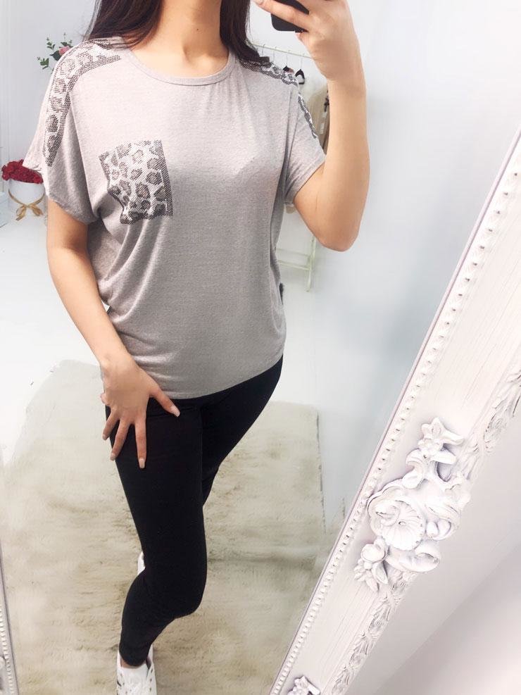 Laura Studded Leopard Print T-shirt