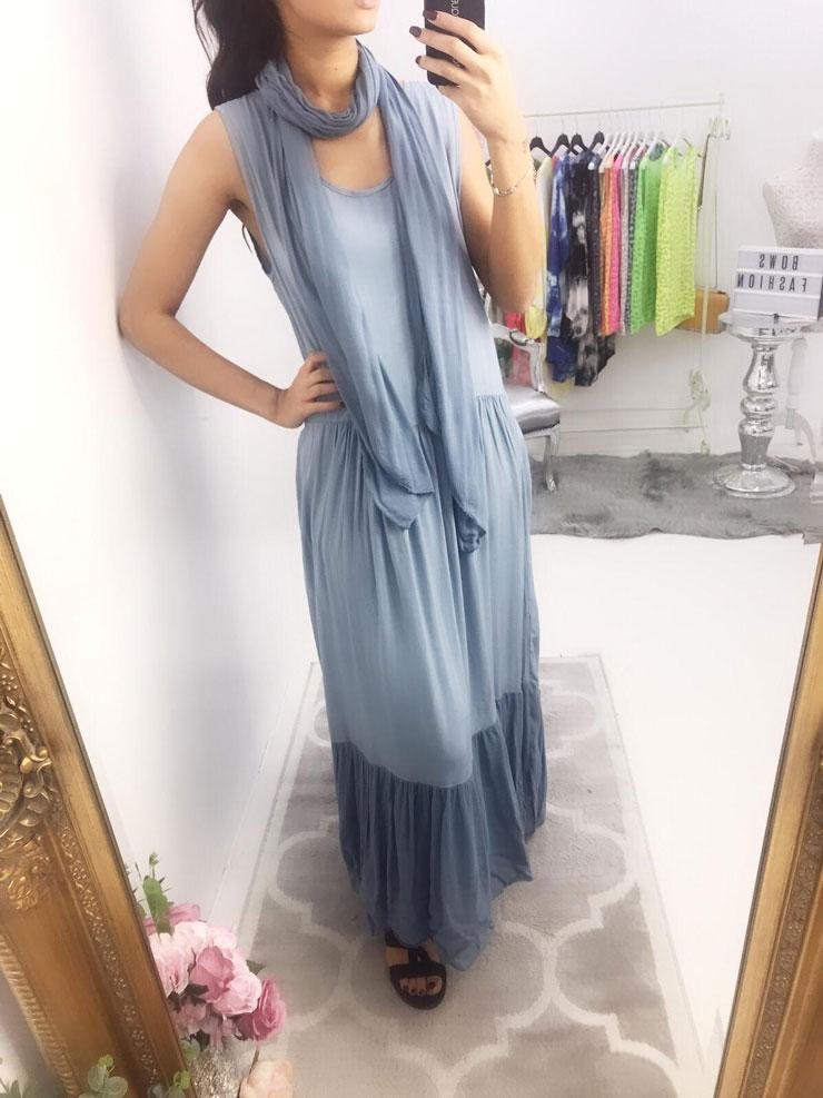Lee Two Piece Scarf Maxi Dress