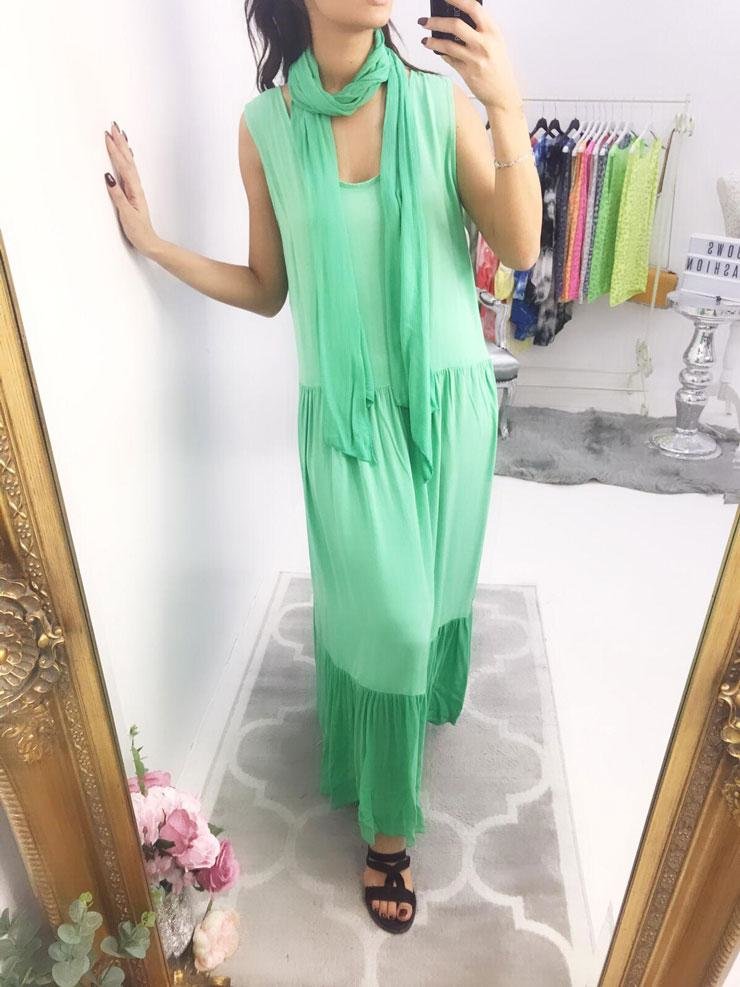 Lee Two Piece Scarf Maxi Dress