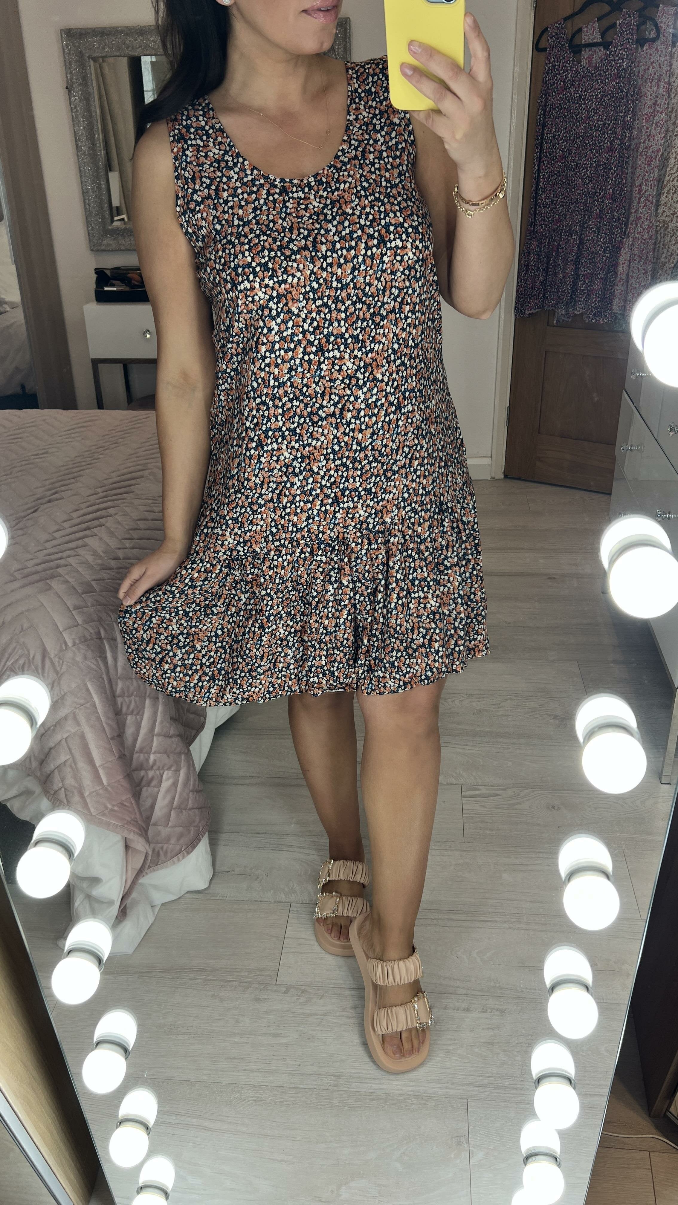 Letina Floral Print Frill Hem Dress