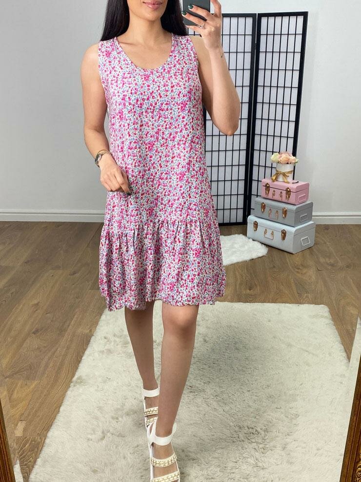 Letina Floral Print Frill Hem Dress