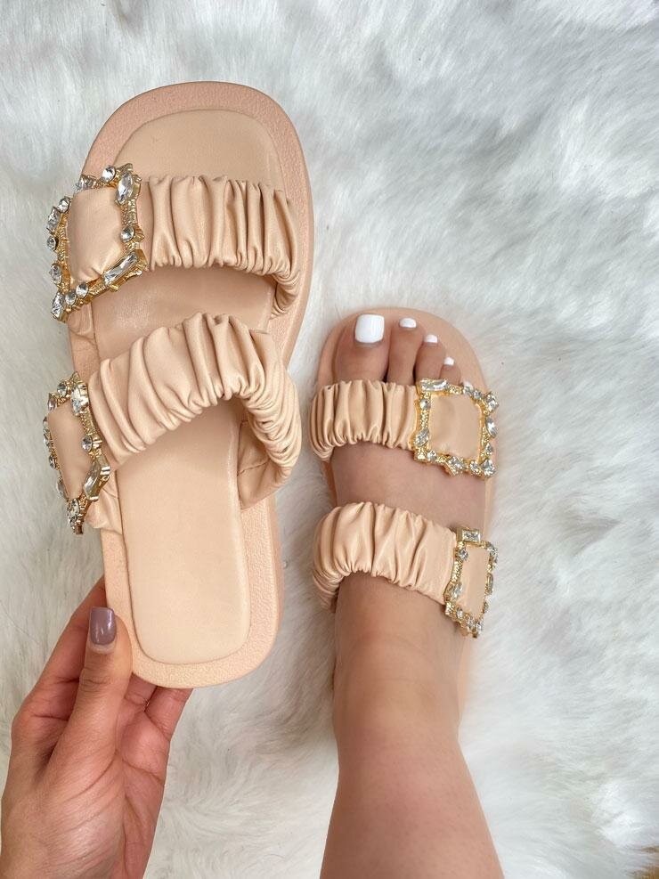 Livvy Buckle Detail Double Strap Slider