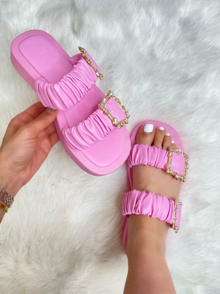 Livvy Buckle Detail Double Strap Slider