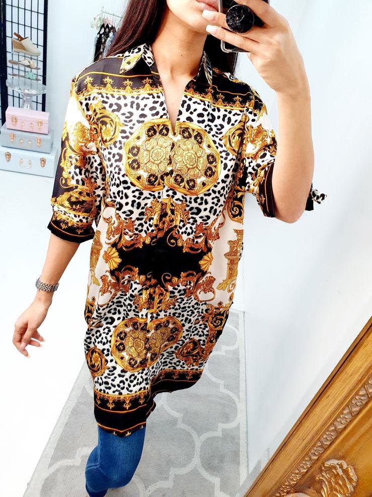 Logan Oversized Animal Print Floral Shirt