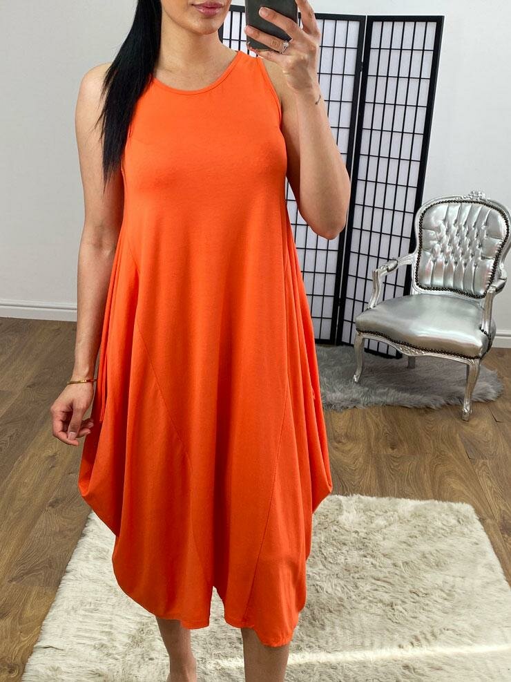 Luanna Oversized Drape Side Sleevless Jersey Dress