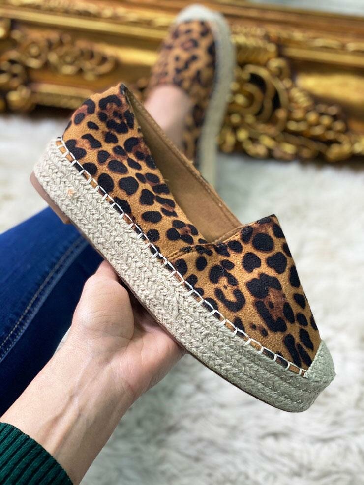 Madely Leopard Faux Suede Espadrille