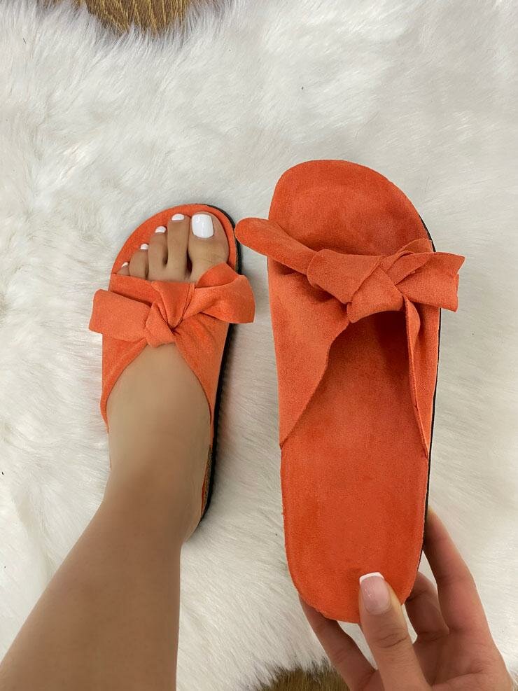 Marina Faux Suede Tie Knot Sliders
