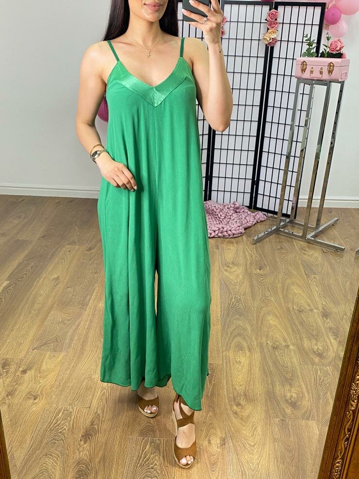 Melis Satin Edge Wide Leg Jumpsuit