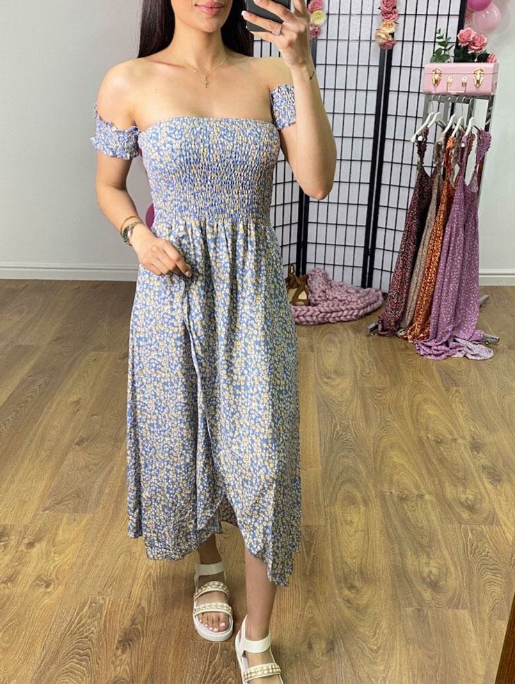 Merrin Ditsy Floral Bardot Dress