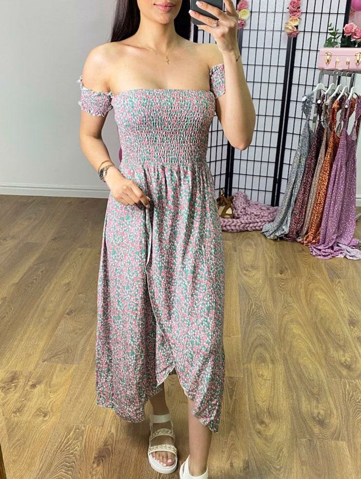 Merrin Ditsy Floral Bardot Dress