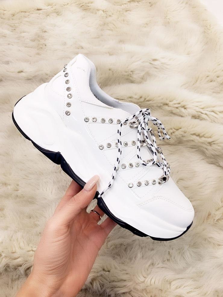 Monrose Studded Jewelled Zig Zag Detailed Chunky Trainers