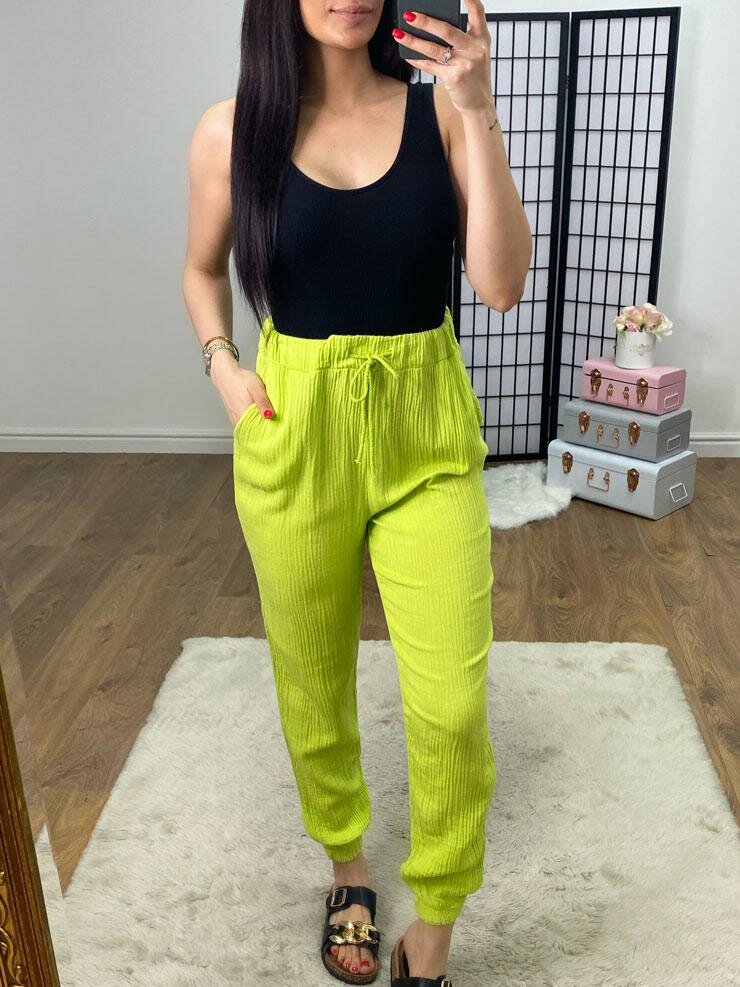 Moragie Plain Cheesecloth Joggers