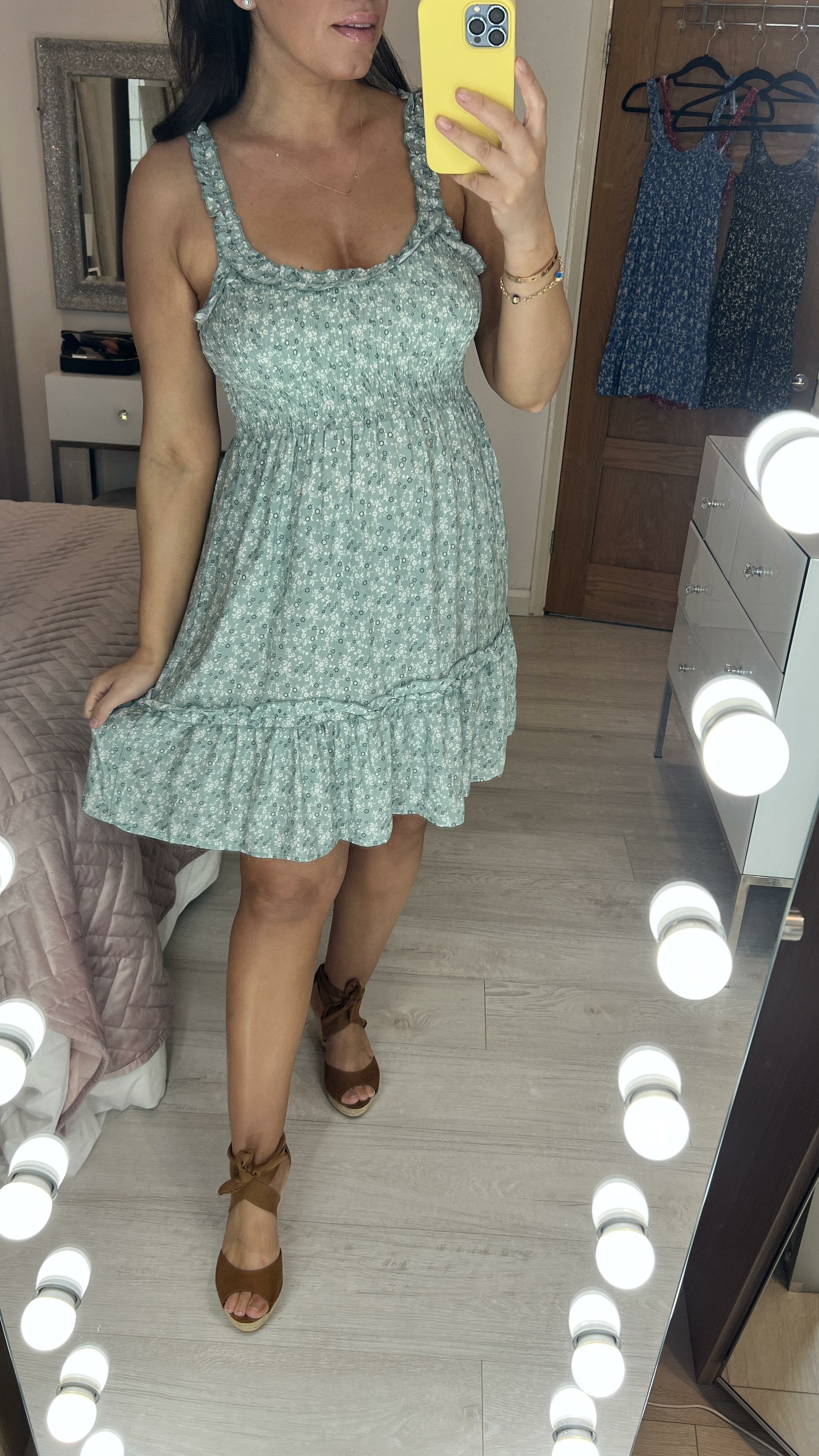 Naila Floral Shirred Cami Dress