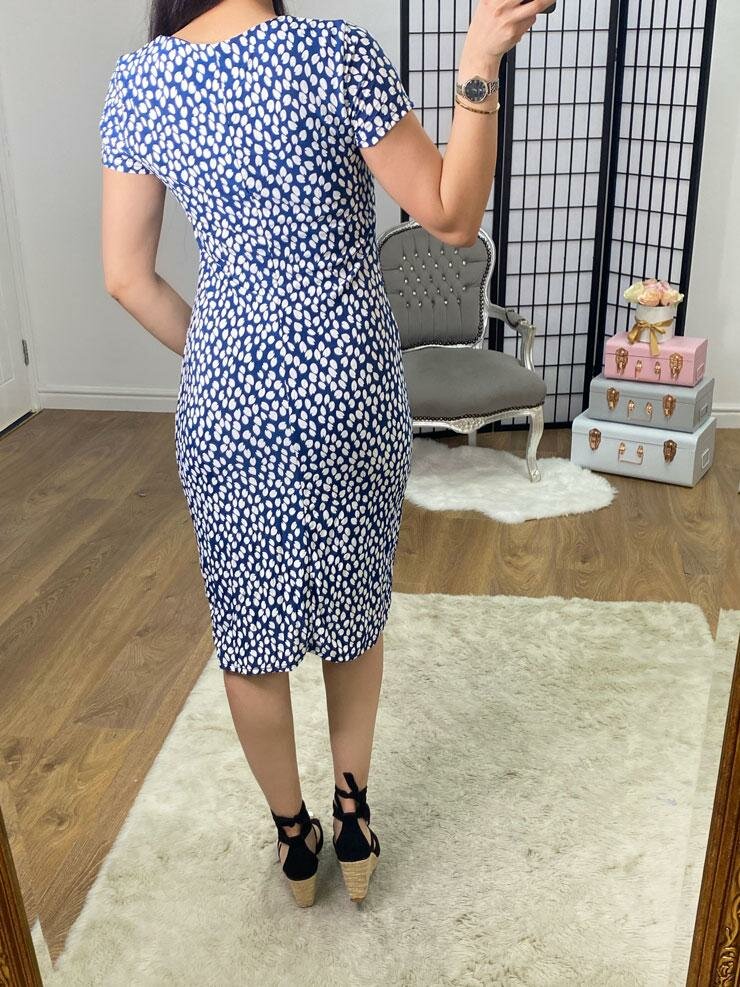 Naomina Blue Textured Shift Dress