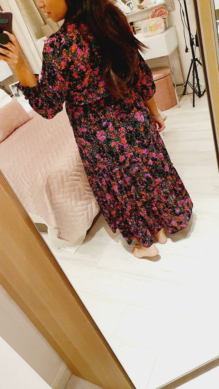 Nora Floral Print Tie Waist Maxi Dress