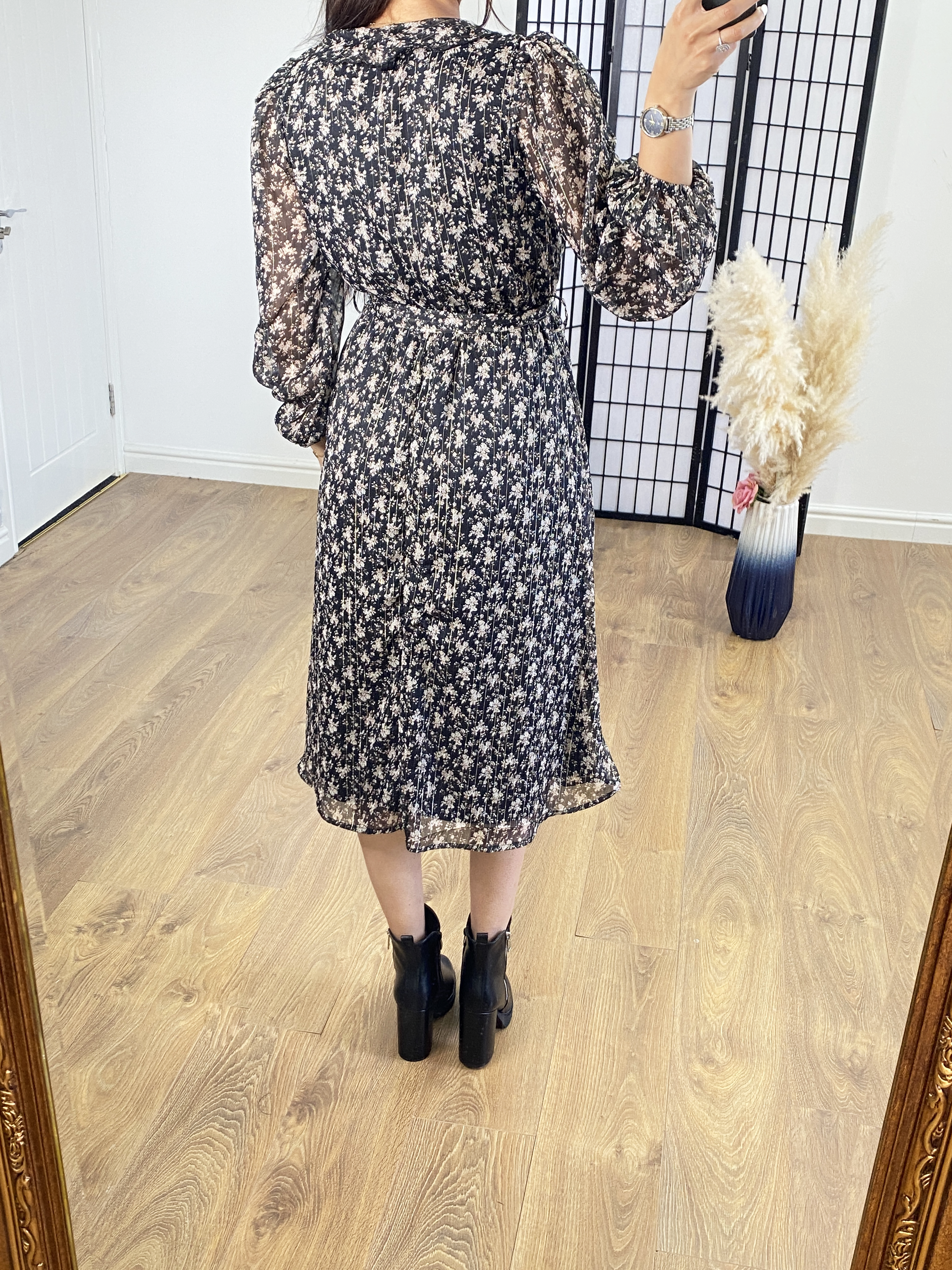 Northern Lurex Floral Print Midi Dress