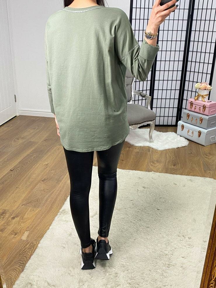 Opium Leopard Diamante Star Front Sweatshirt