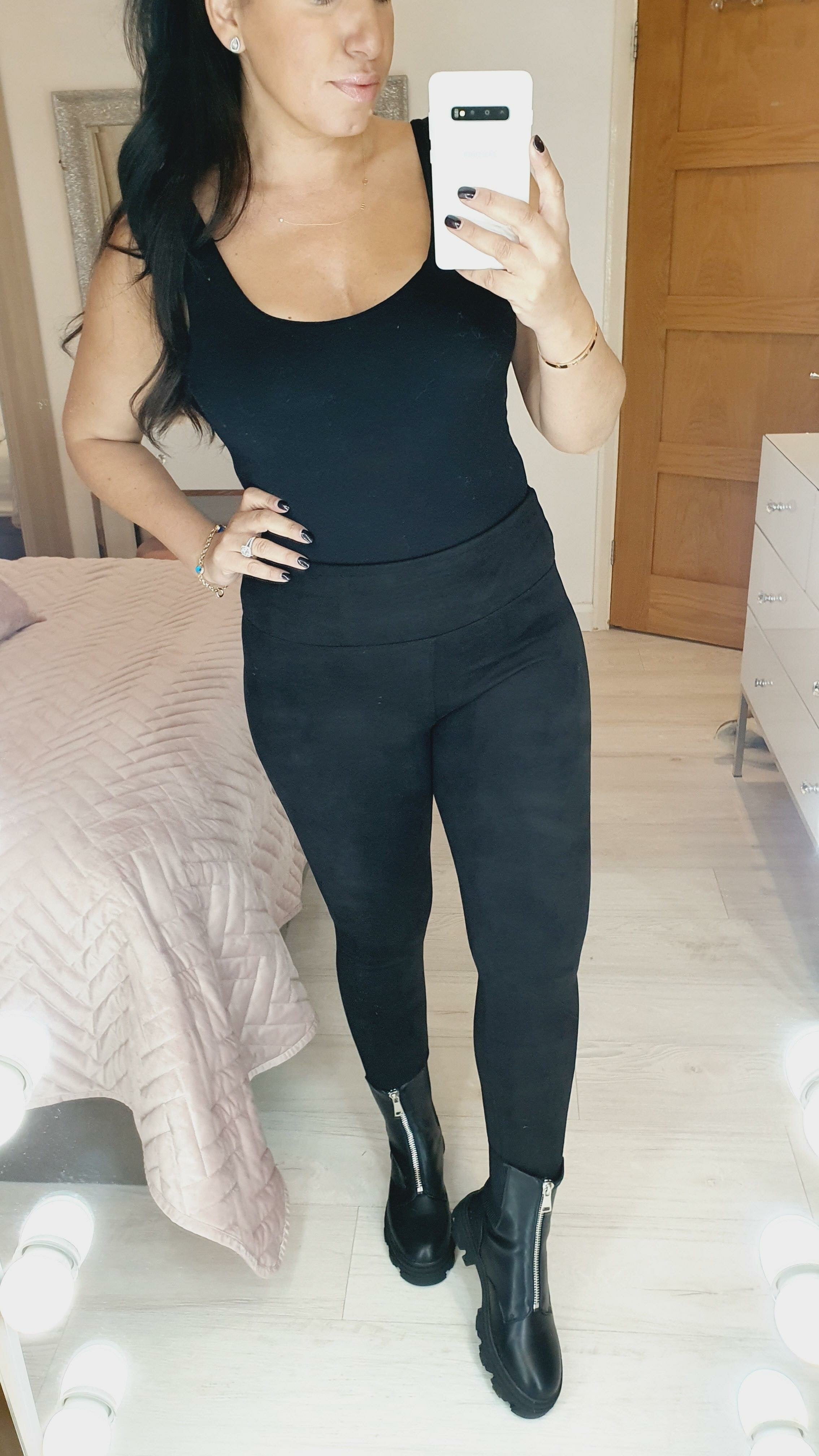 Palma Super Soft Faux Suede Black Leggings