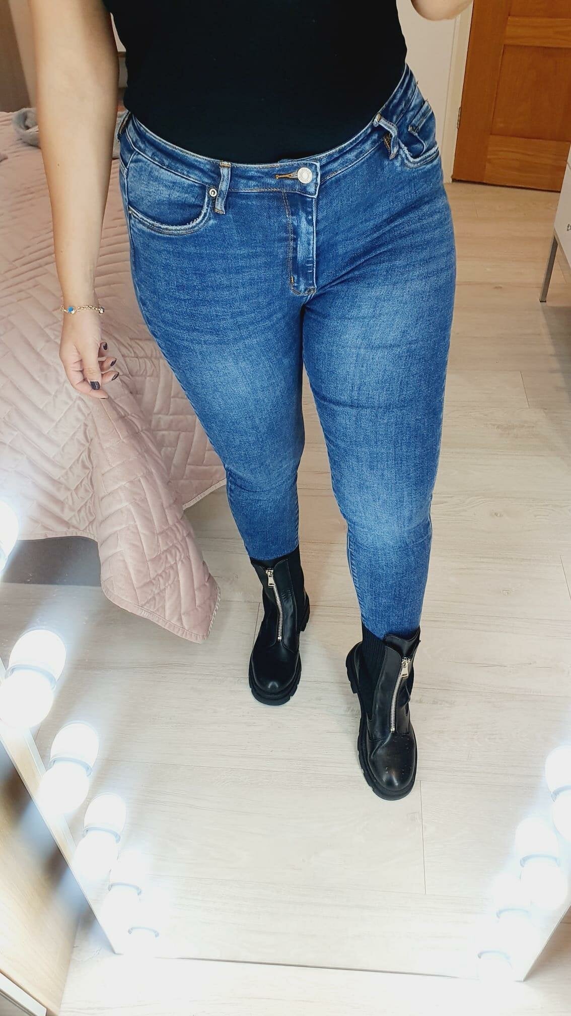 Reggie Washed Blue Super Stretch Premium Denim Collection High Waist Jeans