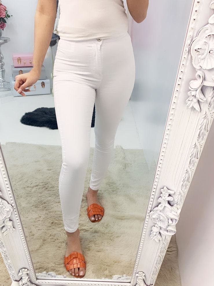 Pippin White Skinny High Waisted Jeans