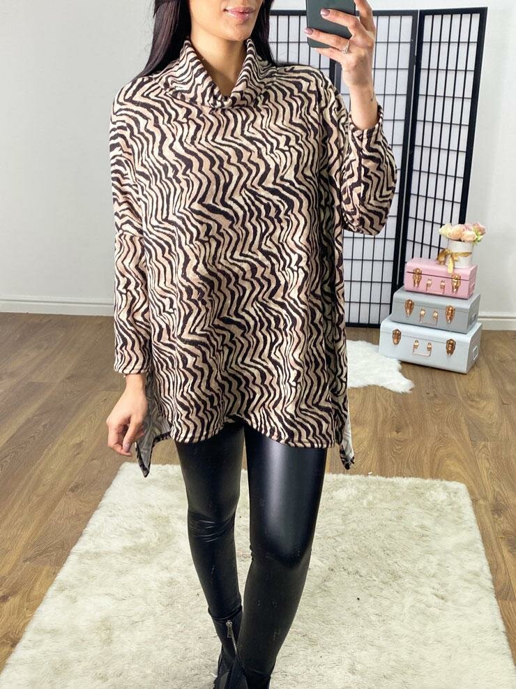 Presley Abstract Print Thin Knit Jumper