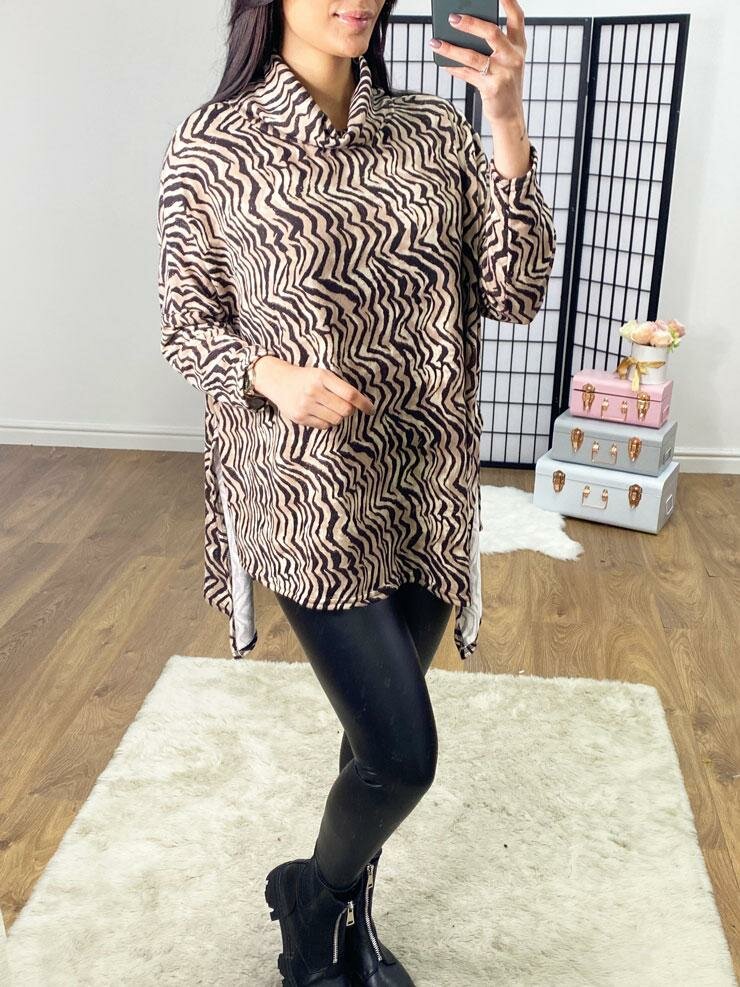 Presley Abstract Print Thin Knit Jumper