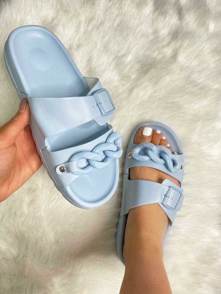 Pacey Chain Detailed Double Strap Slider