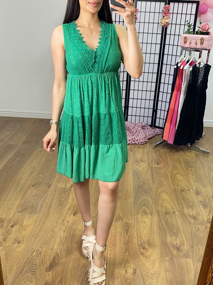 Quentin Lace Panel Crochet Detail Dress