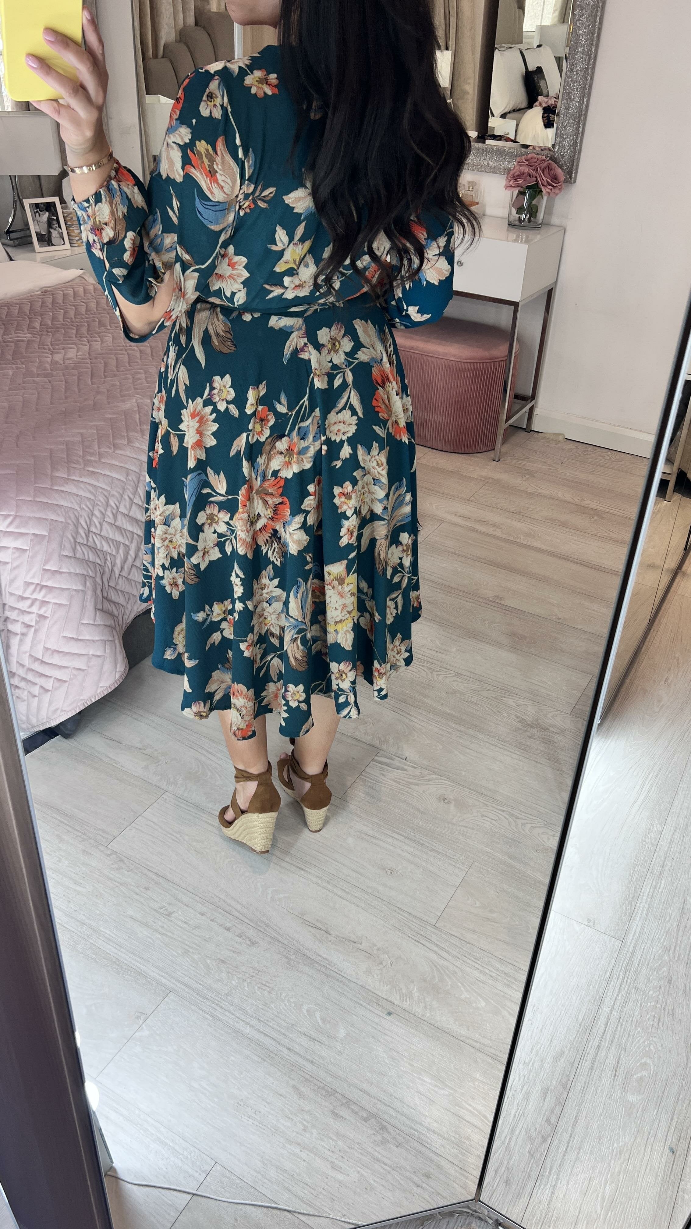 Rio Emerald Floral Wrap Dress