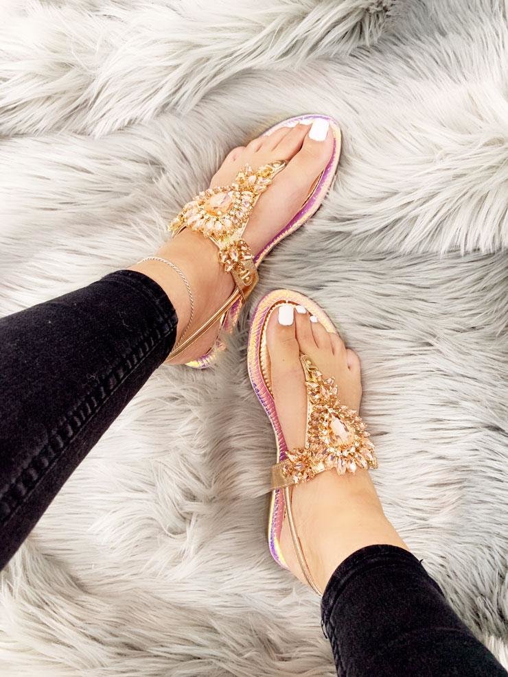 Roberto Jewel Detailed Sling Back Sandals