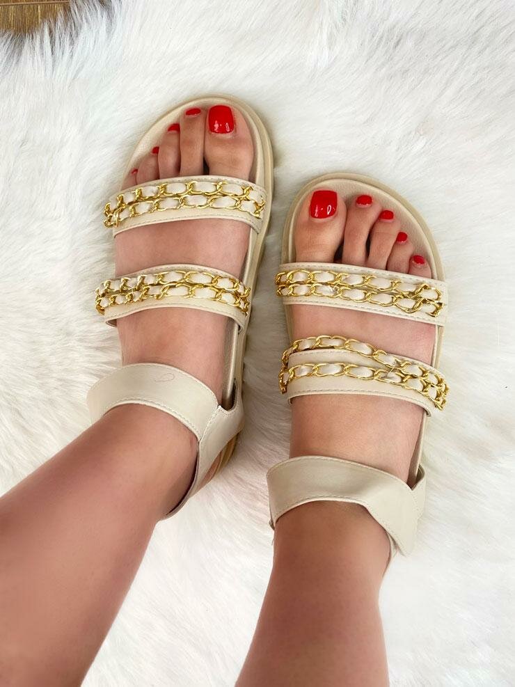 Rooney Chain Velcro Ankle Strap Sandals