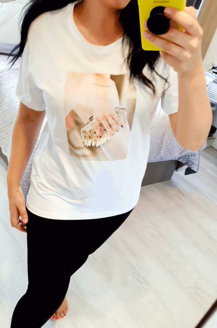 Runa Diamante Picture Bag Slogan T-shirt